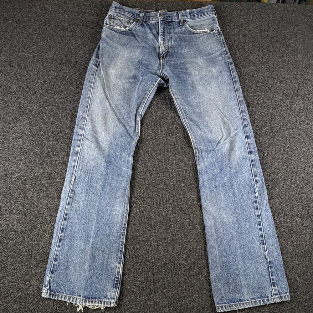 Levi's Jeans Mens 34x34 (Fits 33x32) 517 Boot Cut Blue Distressed Medium Wash